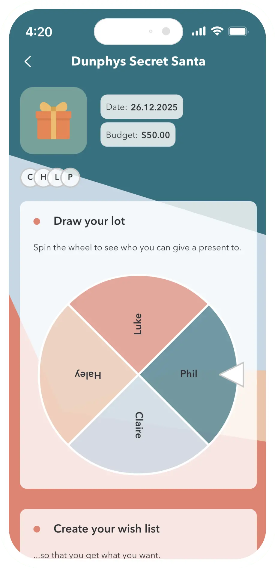 Wishlists App Screenshot